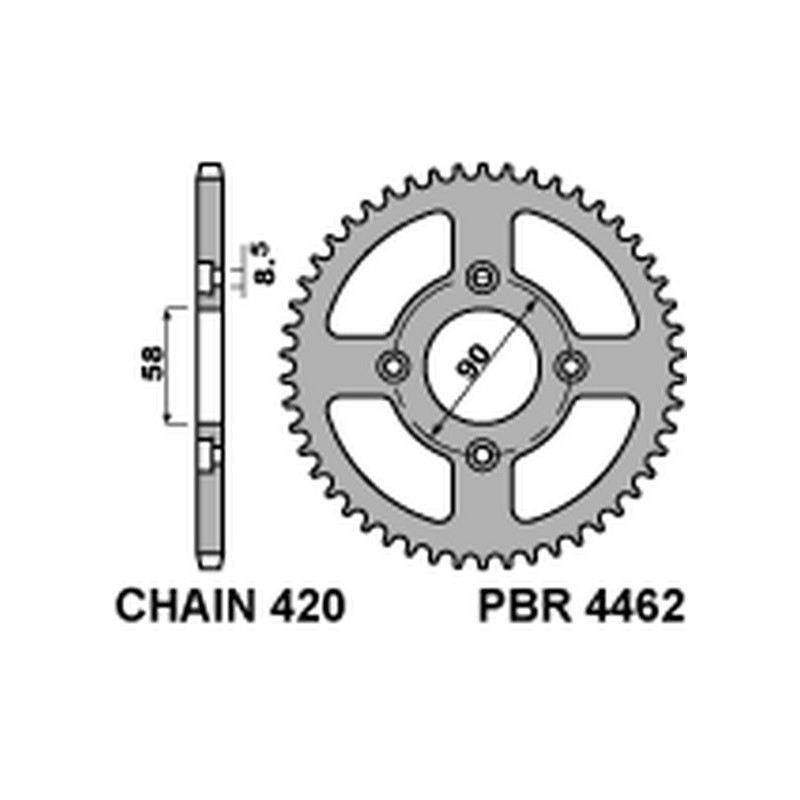 PBR ZĘBATKA TYLNA 4462 35 F (ŁAŃC. 420)