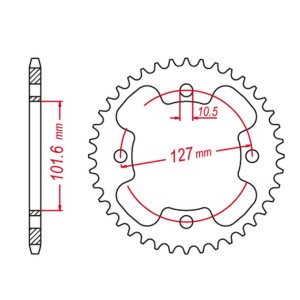 GROSSKOPF WYPRZEDAŻ ZĘBATKA TYLNA 4480 37 STALOWA WZMACNIANA POLARIS, PREDATOR 500 '03-'04, PREDATOR '05-'07 (-1) OUTLAW 400