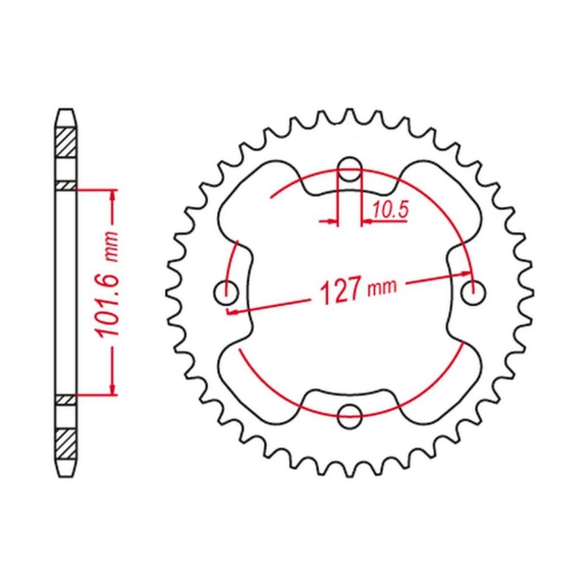 GROSSKOPF WYPRZEDAŻ ZĘBATKA TYLNA 4480 37 STALOWA WZMACNIANA POLARIS, PREDATOR 500 '03-'04, PREDATOR '05-'07 (-1) OUTLAW 400