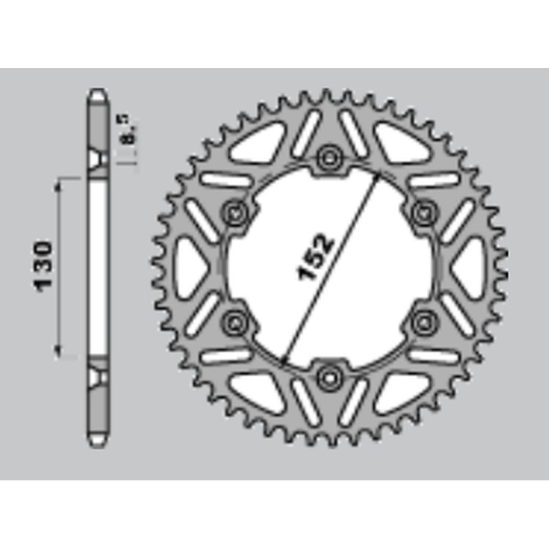 CHT WYPRZEDAŻ ZĘBATKA TYLNA ALUMINIOWA T7075 (ERGAL) 4500 48 APRILIA MXV/RXV/SXV 450/550 '06-'12 (JTR706.48)* (ŁAŃC. 520) KOLO