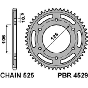 Zębatka tylna PBR 4529 48 C45 do Triumph 675 Daytona/ Street Triple '06-'20