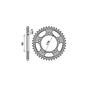 Zębatka tylna 4542 41 C45 Kawasaki ZZR 1400 (06-10) (ŁAŃC. 530) (JTR1493.41)