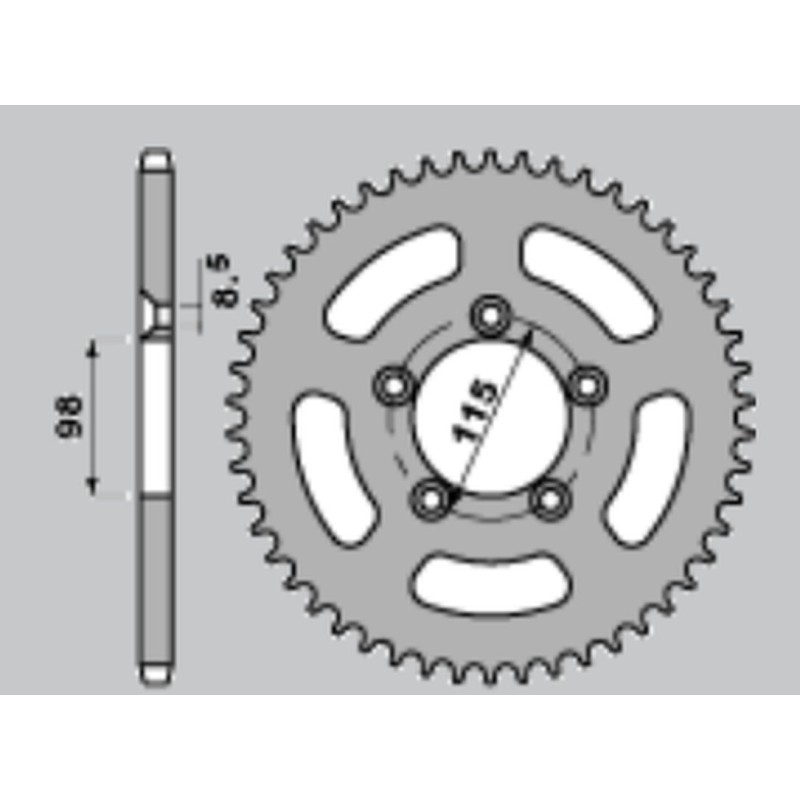 JR WYPRZEDAŻ ZĘBATKA TYLNA ALUMINIOWA (ANODOWANA) 4552 50 KTM SX 65 '04-'11, SX 65 '12-'21 (+2) (JTR894.50) KOLOR POMARAŃCZO