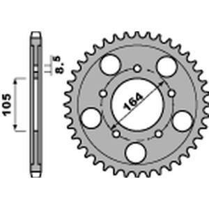 PBR ZĘBATKA TYLNA 4557 46 C45 GILERA GP 800 '09-'19, APRILIA SRV 850 '12