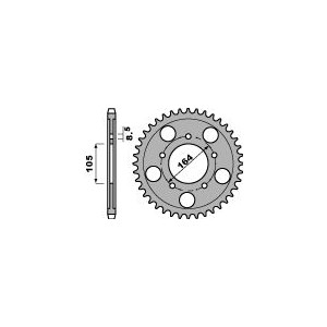 PBR ZĘBATKA TYLNA 4557 47 C45 GILERA GP 800 (09-13), APRILIA SRV850 (12)