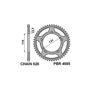 PBR ZĘBATKA TYLNA 4585 45 C45 BMW S1000RR 12-16, S1000XR 15-16 (JTR7.45)