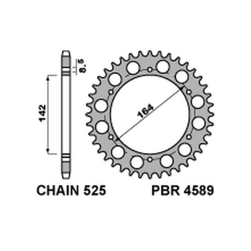 PBR ZĘBATKA TYLNA 4589 44 C45 HYOSUNG GT 650 COMET 04-'15 (JTR1074.44) (ŁAŃC. 525)