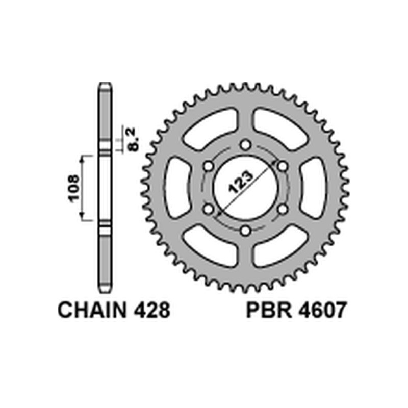 PBR ZĘBATKA TYLNA 4607 49 C45 DERBI GPR 125 4T 09-13 (ŁAŃC. 428)