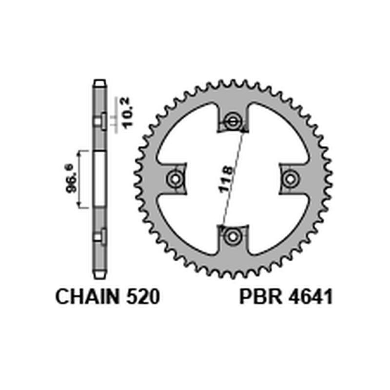 PBR ZĘBATKA TYLNA CAN AM DS 450 4641 42 C45 - wysokiej jakości zębatka tylna
