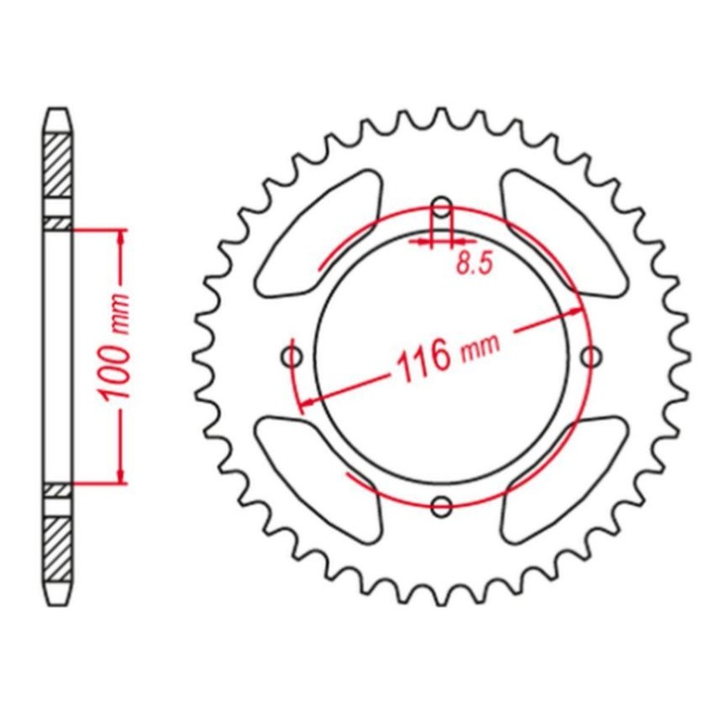 GROSSKOPF WYPRZEDAŻ ZĘBATKA TYLNA ALUMINIOWA KOLOR CZARNY 467 53 KAWASAKI KX 80 '98-'00, KX 85 '01-'20, KX 100 '00-'21 (JT)
