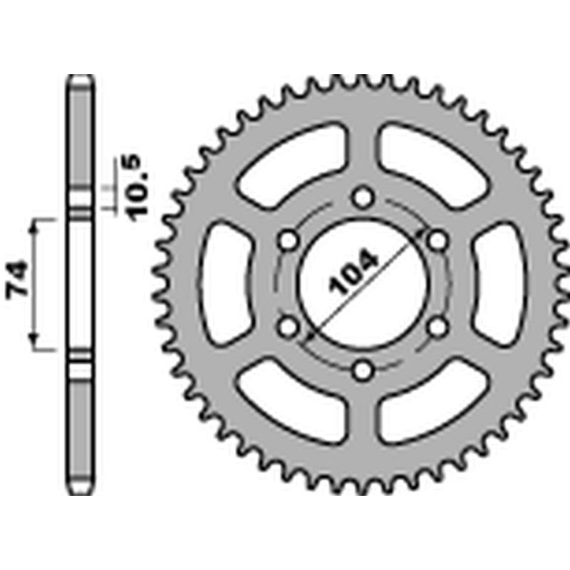 PBR WYPRZEDAZ ZĘBATKA TYLNA 481 45 C45 KAWASAKI Z 400/550 '80-'83, Z 650 '79, KH 500 '72-75 (JTR481.45) (ŁAŃC.530) NA ZAMÓW