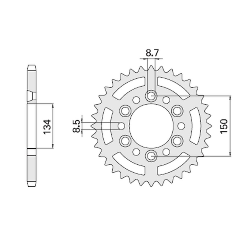 Zębatka tylna 489 47 (467-47) Kawasaki KX/KXF `84-\'20 (JTR460.47)
