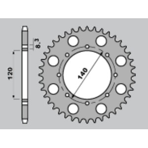 Wyprzedaż Zębatka Tylna 491 38 Kawasaki KLE 250 '93-'01, KLE 500 '91-'07, KLR 650 '87-'17, W 800 '18-'22