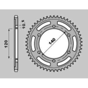Wyprzedaż zębatka tylna 498 45 Kawasaki ZZR 600 '90-'06, VN 800 Vulcan '95-'06, TL 1000R/S '97-'02, GSX 1300R Hayabusa