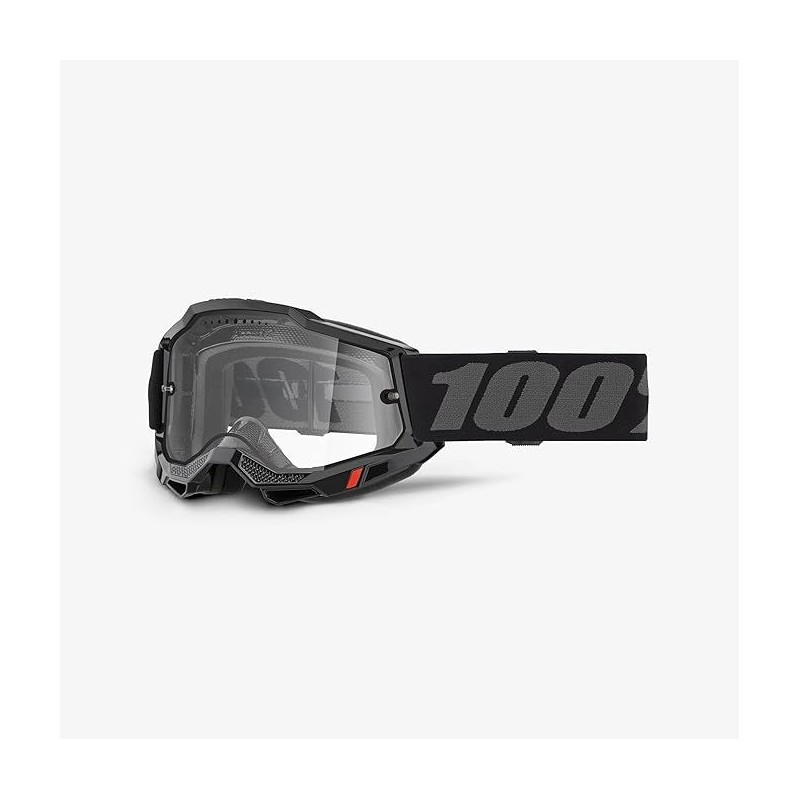 100 PROCENT GOGLE ACCURI 2 BLACK/GREY- CLEAR LENS- KOLOR CZARNY/SZARY SZYBKA PRZEŹROCZYSTA