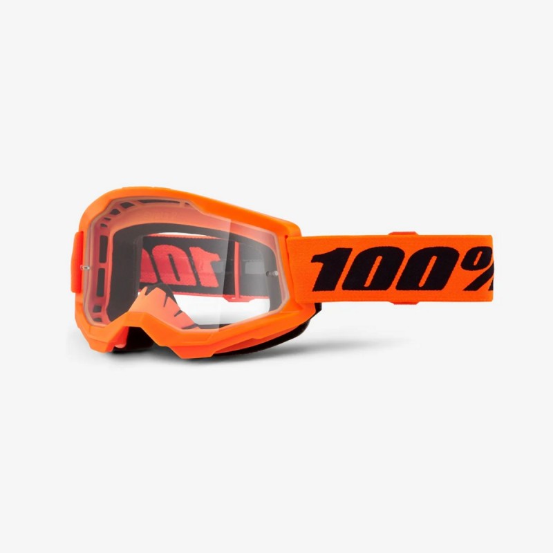 100 Procent Strata 2 neon orange clear lens - Gogle, Kaski i gogle