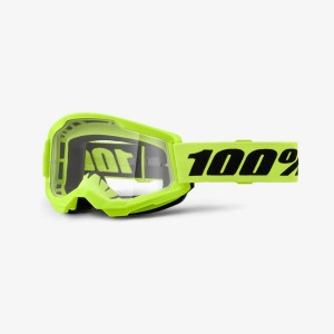 100 PROCENT GOGLE STRATA 2 YOUTH JUNIOR YELLOW - CLEAR LENS - KOLOR ŻÓŁTY SZYBKA PRZEŹROCZYSTA