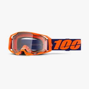 100 PROCENT GOGLE ARMATIC NEON ORANGE - CLEAR LENS - KOLOR POMARAŃCZOWY/FIOLETOWY SZYBA PRZEŹROCZYSTA