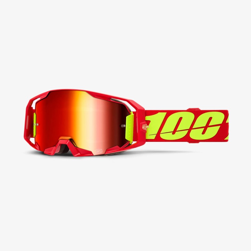 100 PROCENT GOGLE ARMATIC RED - MIRROR RED LENS - KOLOR CZERWONY/ŻÓŁTY FLUO SZYBA CZERWONE LUSTRO