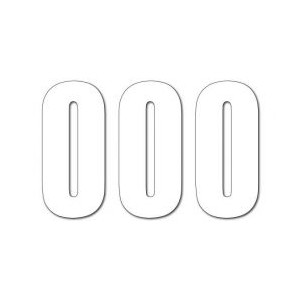 Numer startowy 13cm x 7cm, kolor biały - 3 sztuki