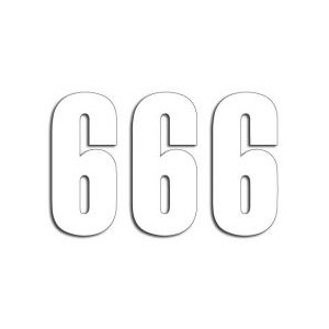 Numer startowy 13cm x 7cm, kolor biały nr6 (3szt.) - Blackbird