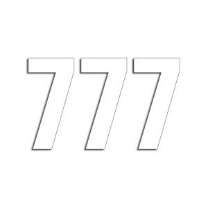 Numerki startowe 13cm x 7cm białe nr 7 - 3 sztuki