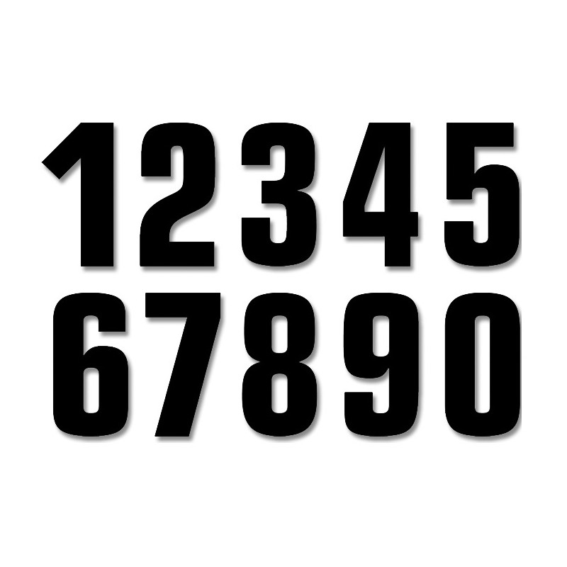 Numerki startowe 13cm x 7cm czarne nr 3 - 3 sztuki