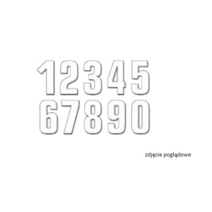 Numer startowy 16cm x 7,5cm proste, kolor biały nr5 (3szt.)