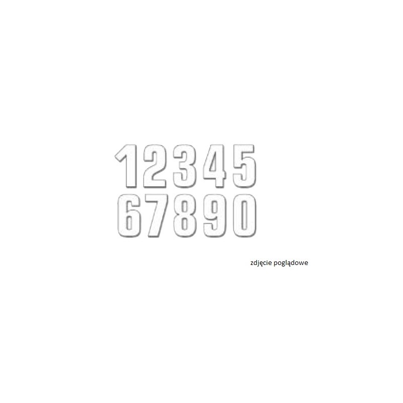 Numer startowy 16cm x 7,5cm biały nr8 (3szt.) - Blackbird