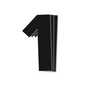 Numer startowy 16cm x 7,5cm czarny nr1 - 3 sztuki