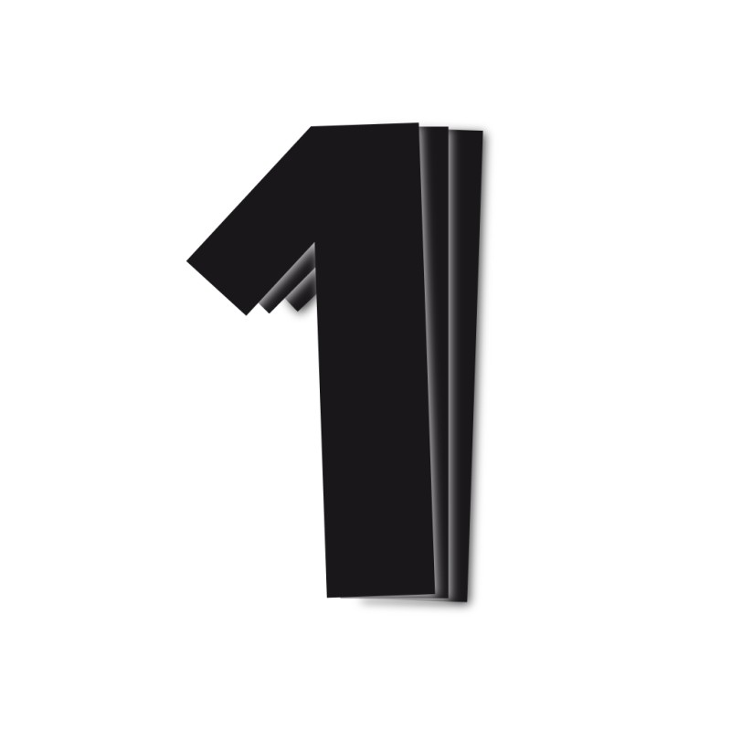 Numer startowy 16cm x 7,5cm czarny nr1 - 3 sztuki