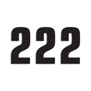 Numer startowy 16cm x 7,5cm czarny nr 2 - zestaw 3 sztuki