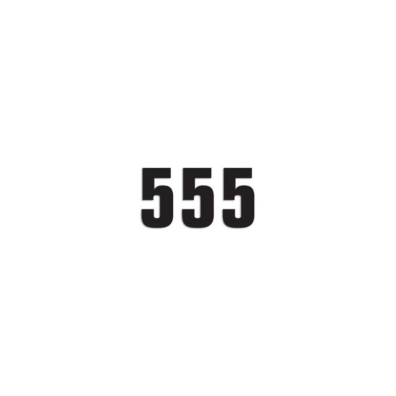 Numer startowy 16cm x 7,5cm czarny nr5 (3 szt.)