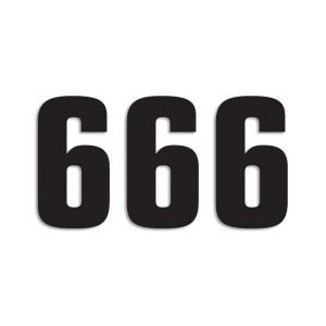Numer startowy 16cm x 7,5cm proste, kolor czarny nr6 (3 szt.)