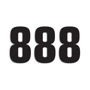 Numer startowy 16cm x 7,5cm czarny nr8 - 3 sztuki