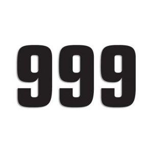 Numer startowy BLACKBIRD 16cm x 7,5cm czarny nr9 (3szt.)