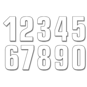 NUMERY STARTOWE 21CM X 11CM PROSTE, KOLOR BIAŁY NR6 (3SZT.) - Wyprzedaż!