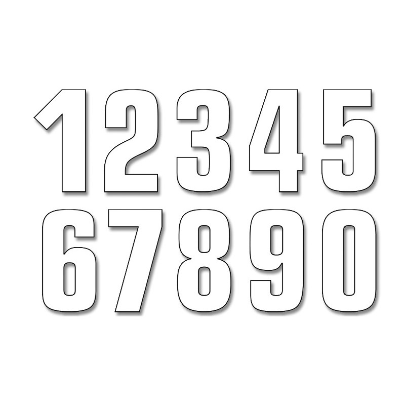 NUMERY STARTOWE 21CM X 11CM PROSTE, KOLOR BIAŁY NR6 (3SZT.) - Wyprzedaż!
