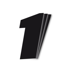 Numer startowy 25cm x 20cm ukośne czarny nr1 (3 szt.)