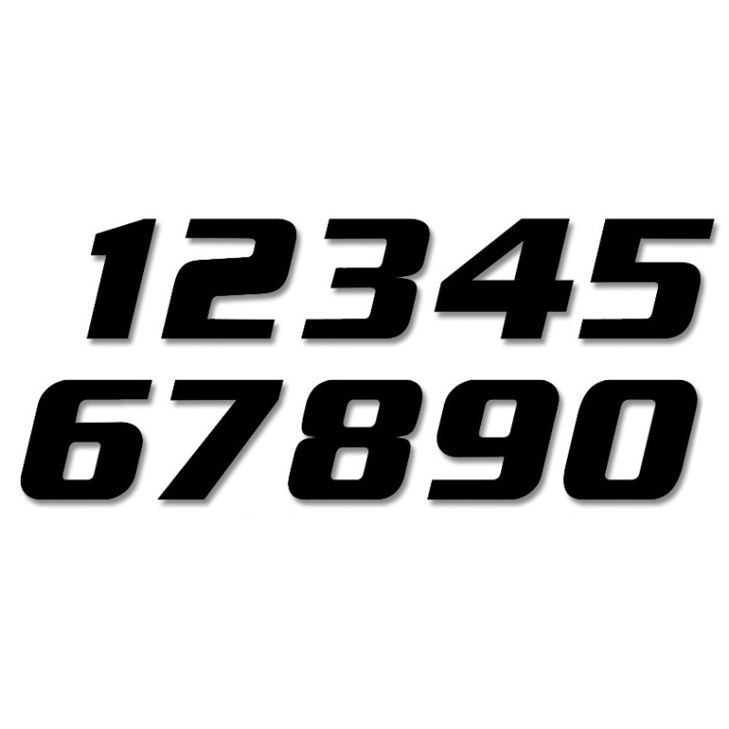 Numerki startowe czarne ukosne 25cm x 20cm - 3 sztuki