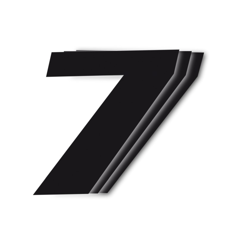 Numerki startowe ukośne czarne nr7 - zestaw 3 sztuki