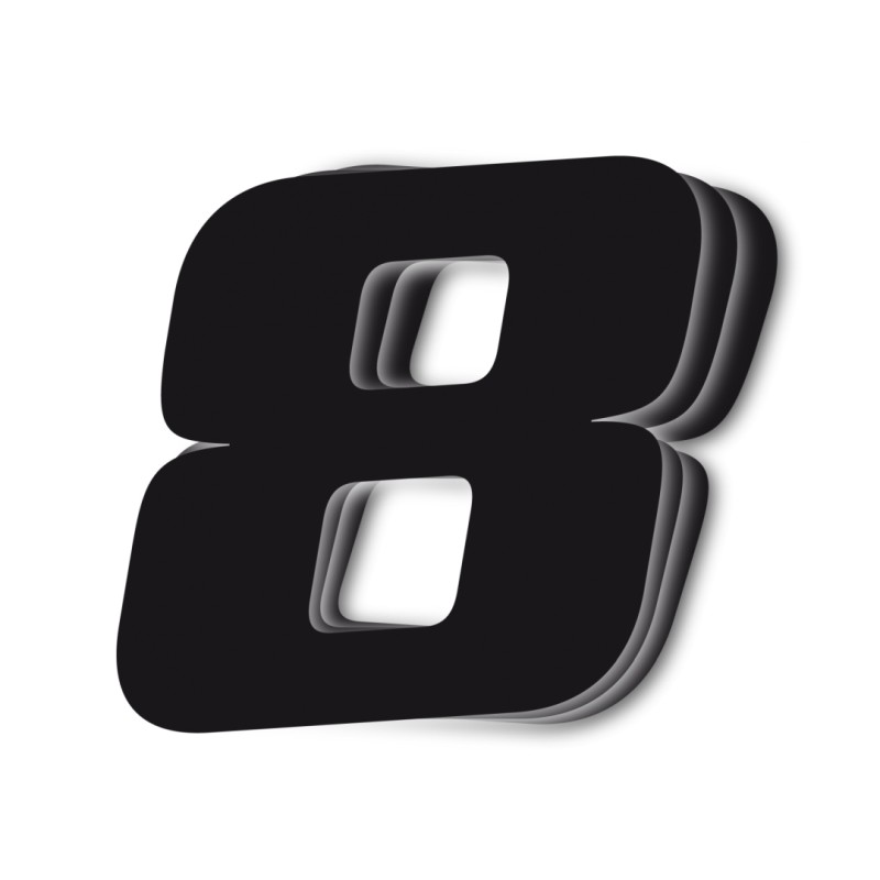 Numer startowy ukosny BLACKBIRD 25x20cm czarny nr8 - 3 sztuki