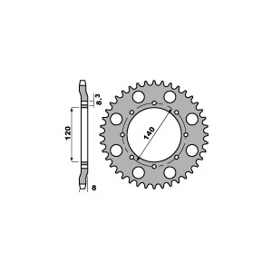 PBR ZĘBATKA TYLNA 506 43 C45 KAWASAKI KLR 600 84-90 (ŁAŃC. 520)