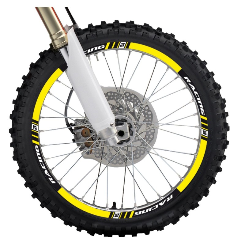 Komplet naklejek na felgi - żółty kolor - Blackbird Racing