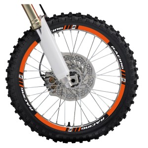 Komplet naklejek na felgi Blackbird - pomarańczowy kolor, motoryzacyjne naklejki