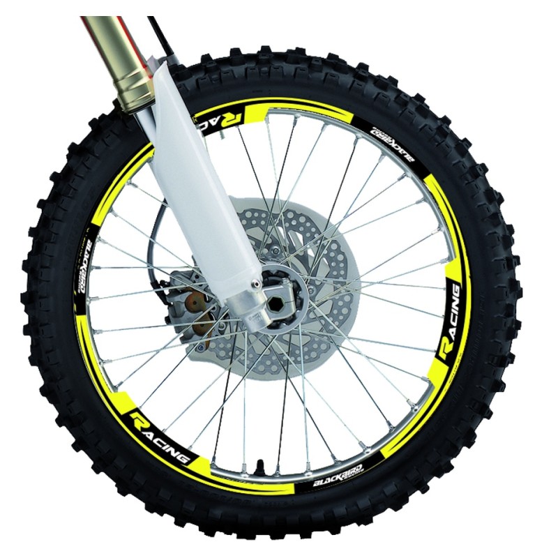 Blackbird Komplet Naklejek na Felgi Racing Żółty Fluo