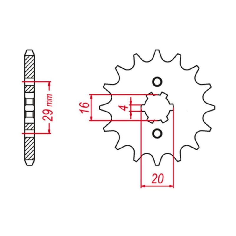GROSSKOPF WYPRZEDAŻ ZĘBATKA PRZEDNIA 514 14 KAWASAKI KX125 '84-'93 (JTF422.14)