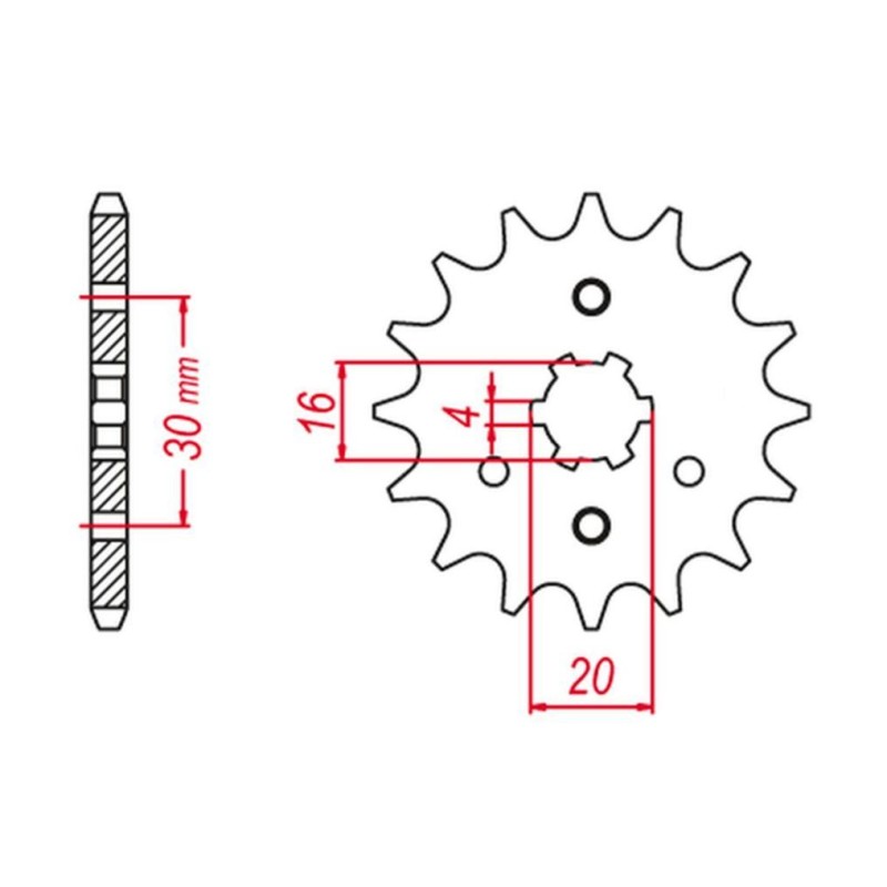 GROSSKOPF WYPRZEDAŻ ZĘBATKA PRZEDNIA 517 15 KAWASAKI KDX 125 BN 125 JTF417.15