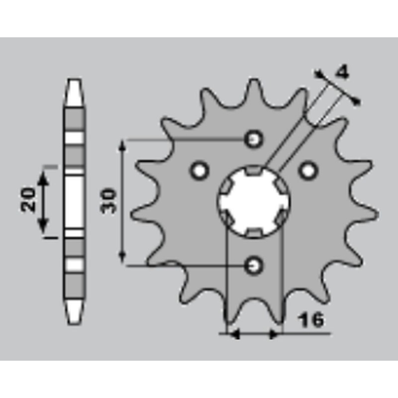 Zębatka przednia 517 16 Kawasaki BN 125 98-07, KDX 125 90-99 KMX 200 (+2)