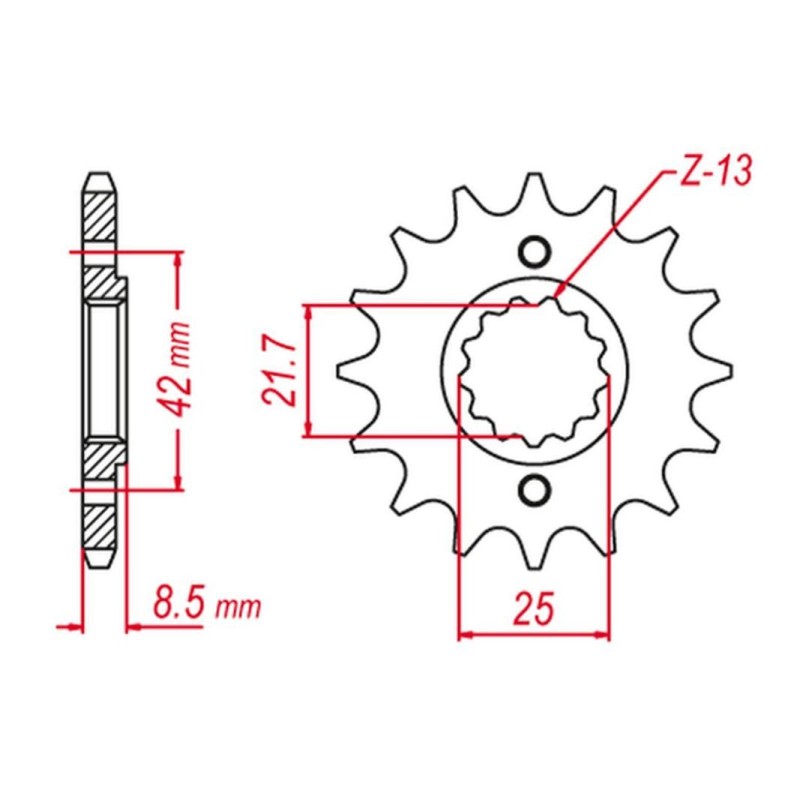 Zębatka przednia 523 14 Kawasaki EL250/EX250/KLX250/GPZ250/GPX250 (JTF516.14) - Wyprzedaż na Grosskopf